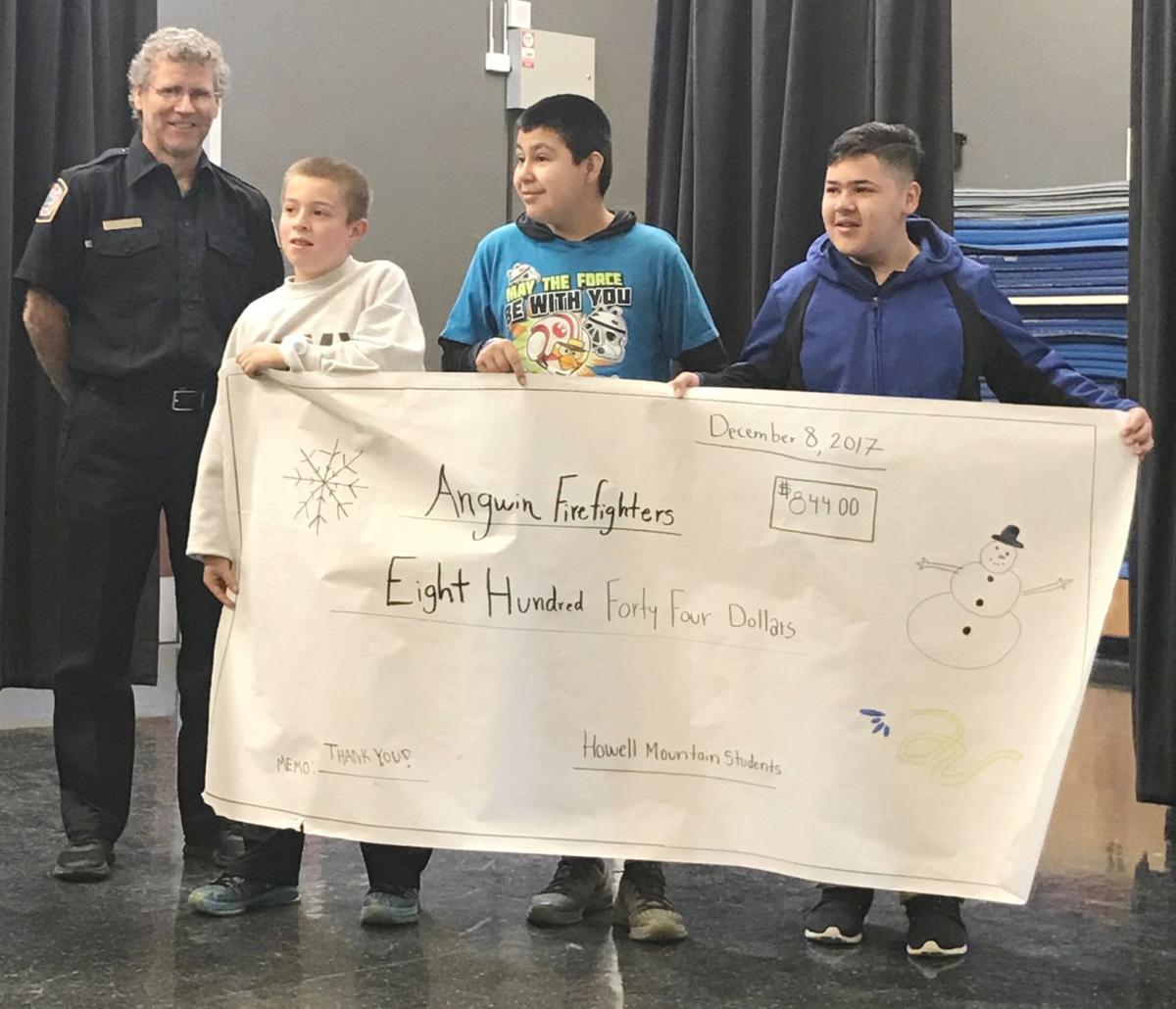 Students, staff donate 844 to Angwin Fire Department for backup power