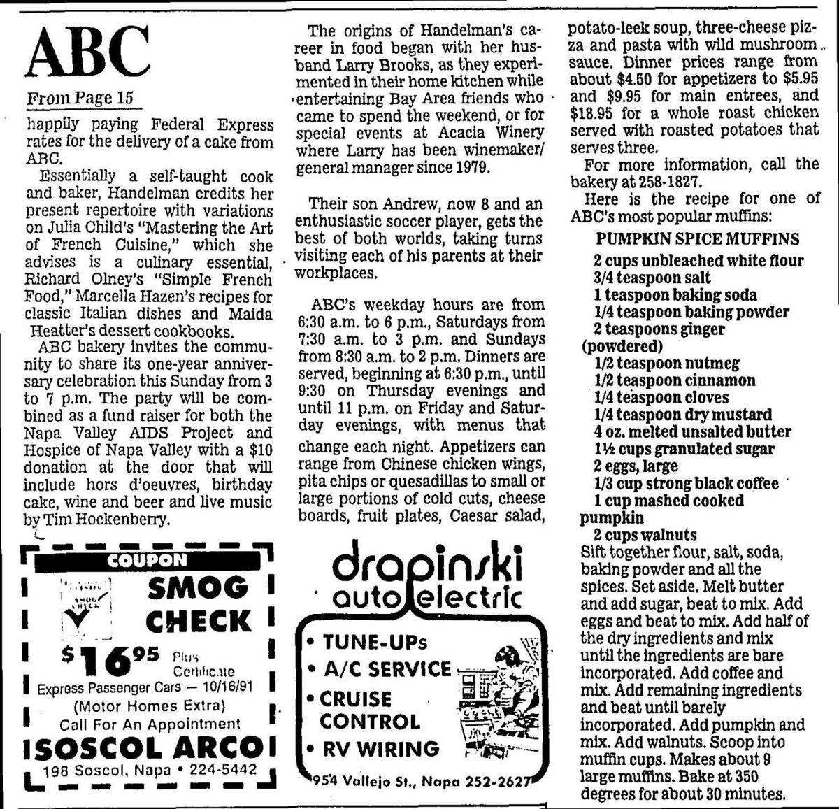 Photos: Napa's ABC Bakery through the years ...