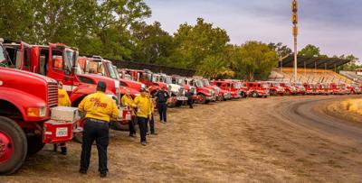 Fire engines at the Napa County Fairgrounds