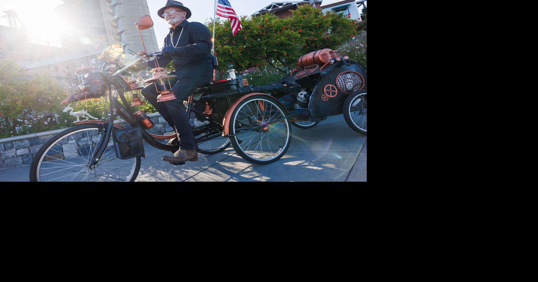 Off the grid, on a bike: Napa's 'Steampunk' Jimmy Moses embraces life as a modern nomad