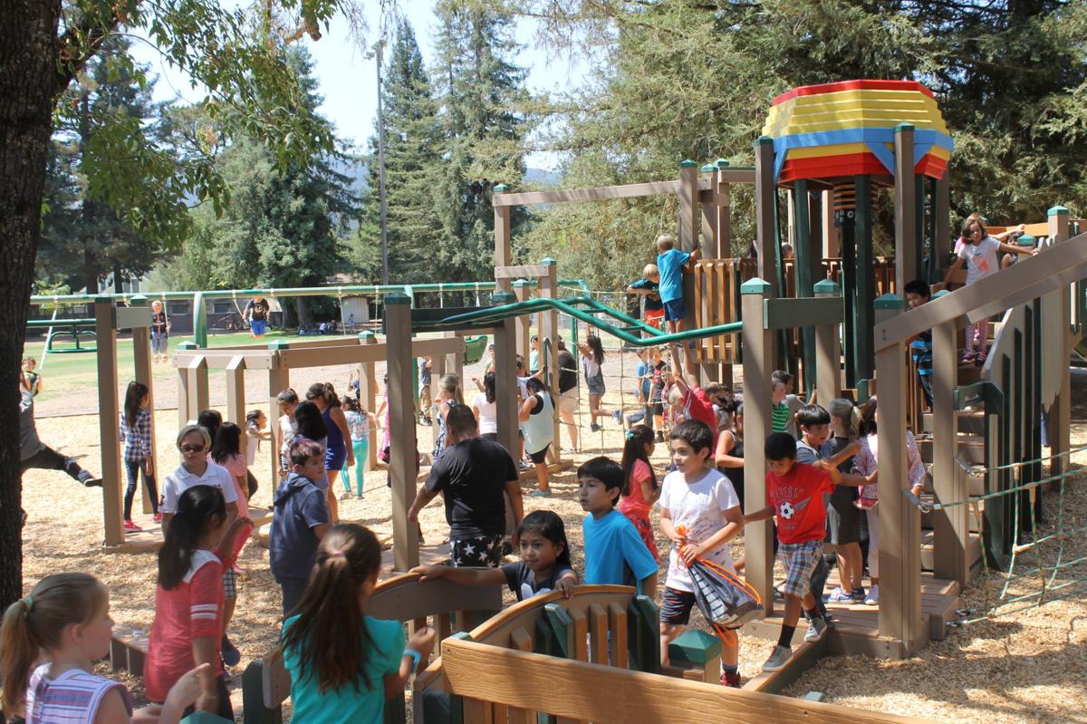 Kids give St. Helena Elementary School's new playground an A+