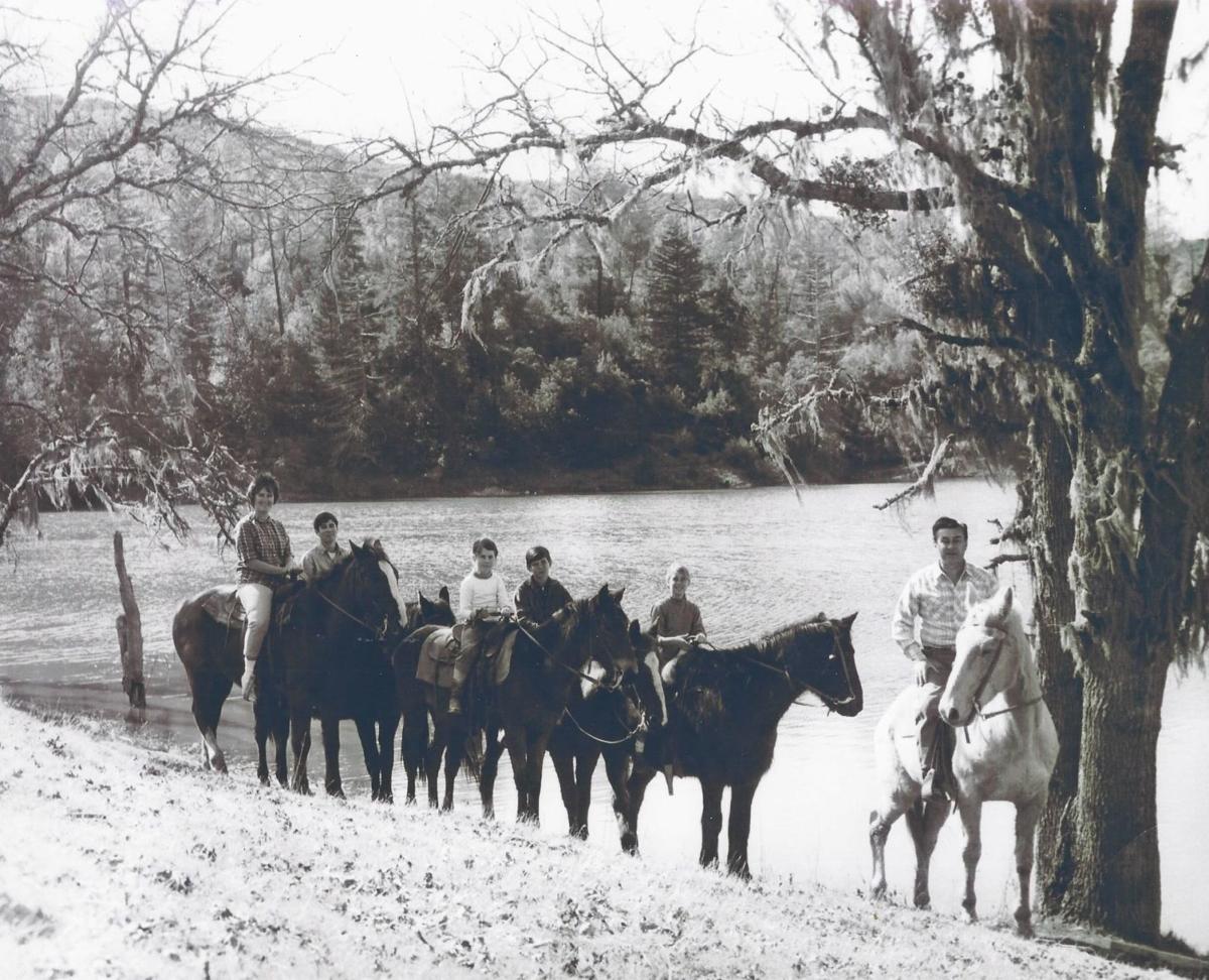 Ed Keith with his five children on the Chiles Valley Ranch