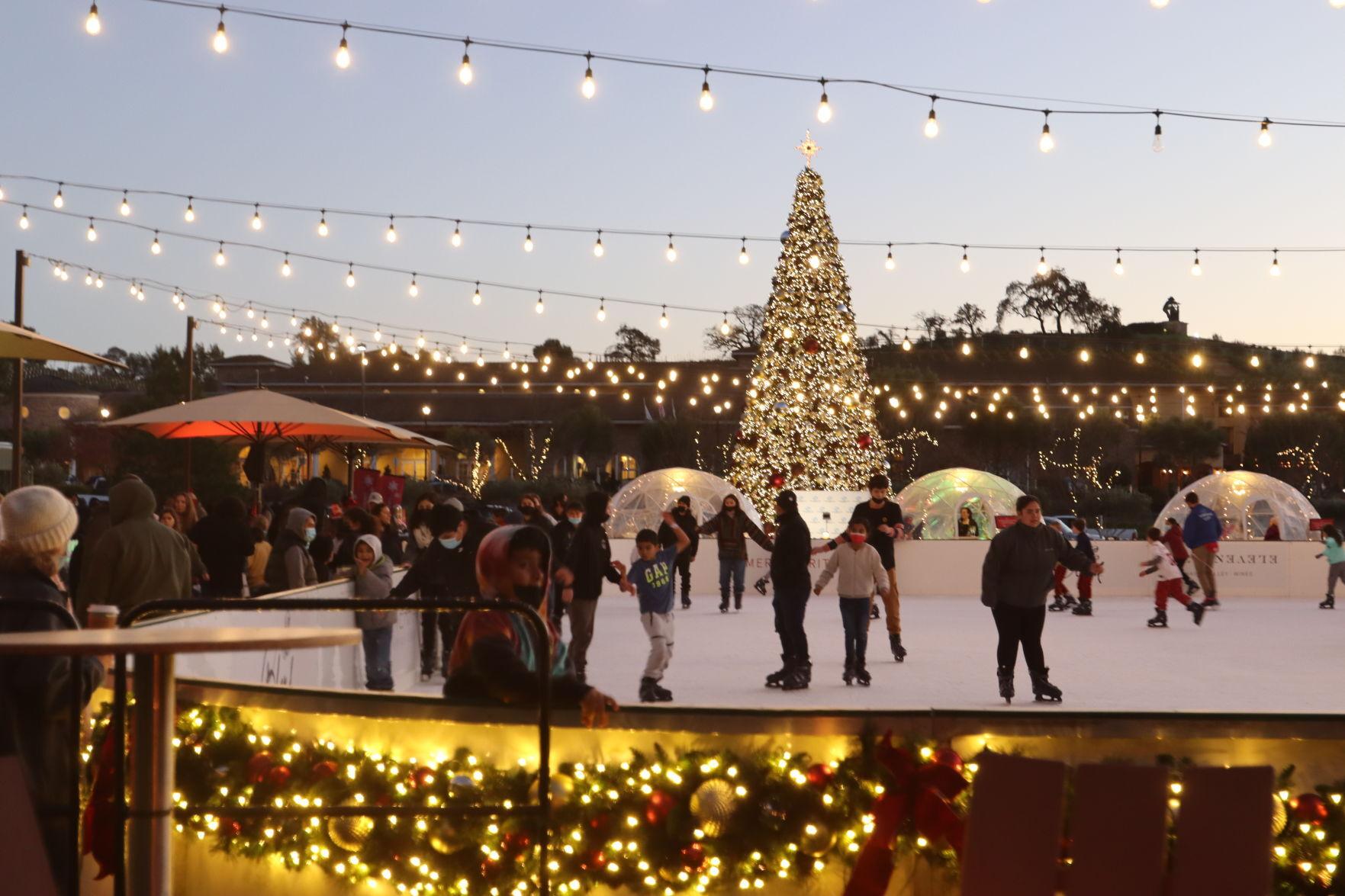 Ice skaters at the Meritage resort