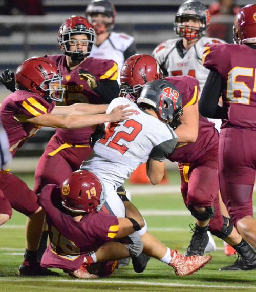 Vintage football vs. Redwood