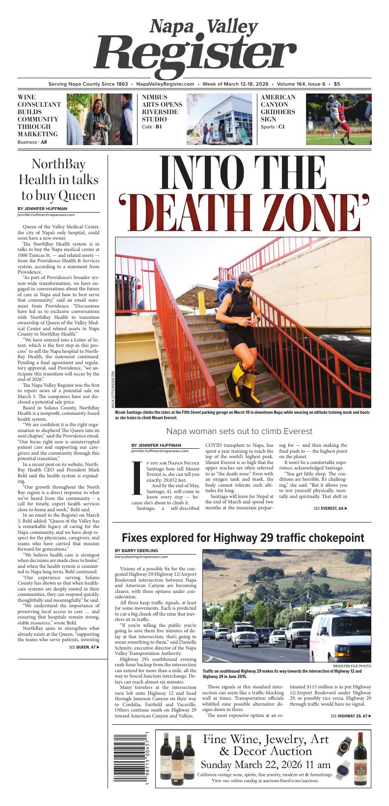 Page A01 | Napa Valley Register E-edition | napavalleyregister.com