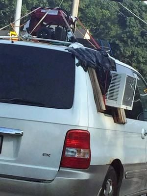 Driver Jury Rigs Ac Unit To Rear Window To Keep Dog Cool News Ncnewsonline Com