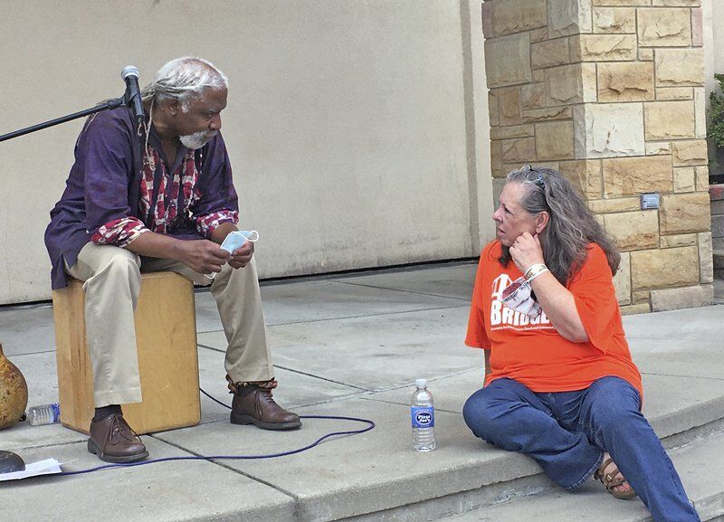 Storyteller challenges listens to follow his lead