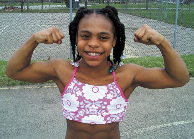 Little muscle girl