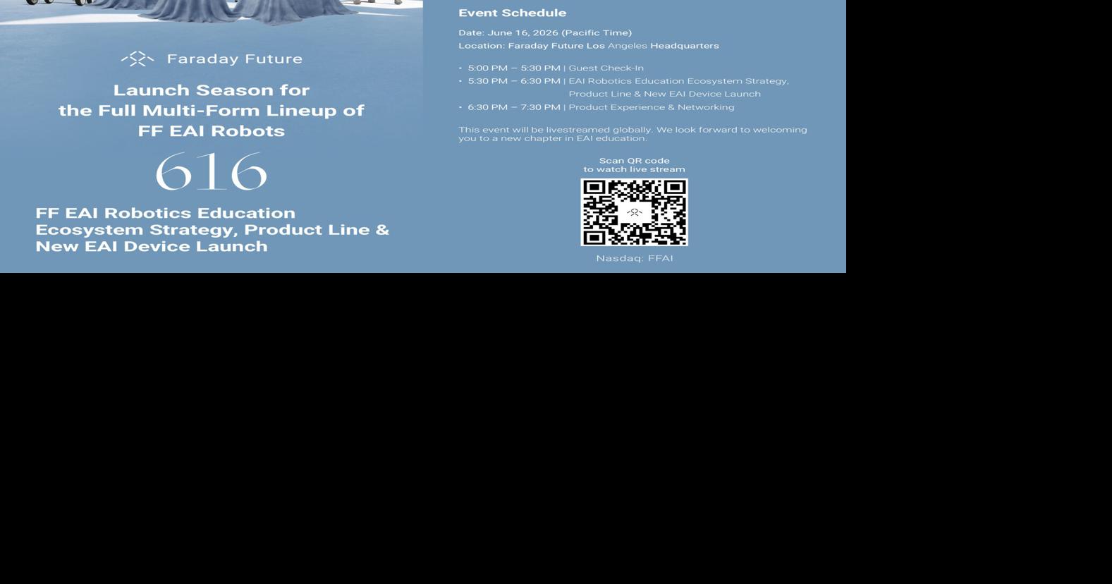 Faraday Future Announces the Launch of Its EAI Robotics Education ...