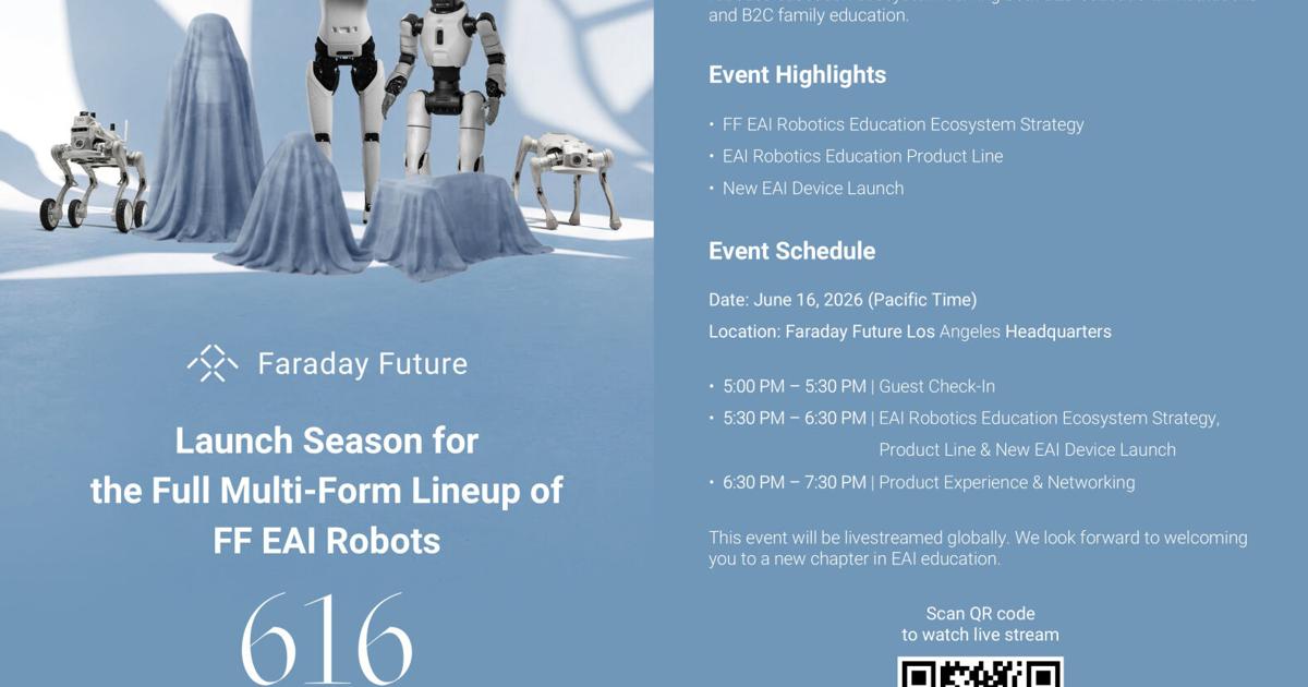 Faraday Future Announces the Launch of Its EAI Robotics Education ...