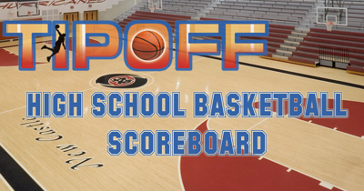 High school basketball scoreboard