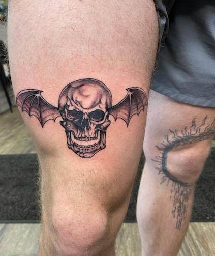 I always wanted the Death Bat across my shoulders and I was finally able to  do it! : r/avengedsevenfold