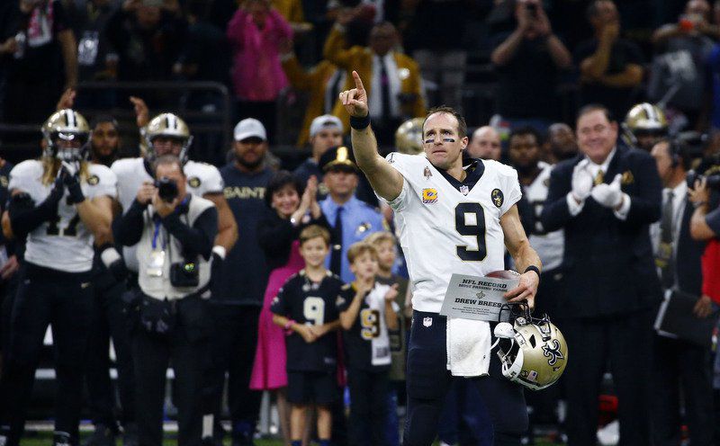 Drew Brees breaks career passing yards record; Saints penalized