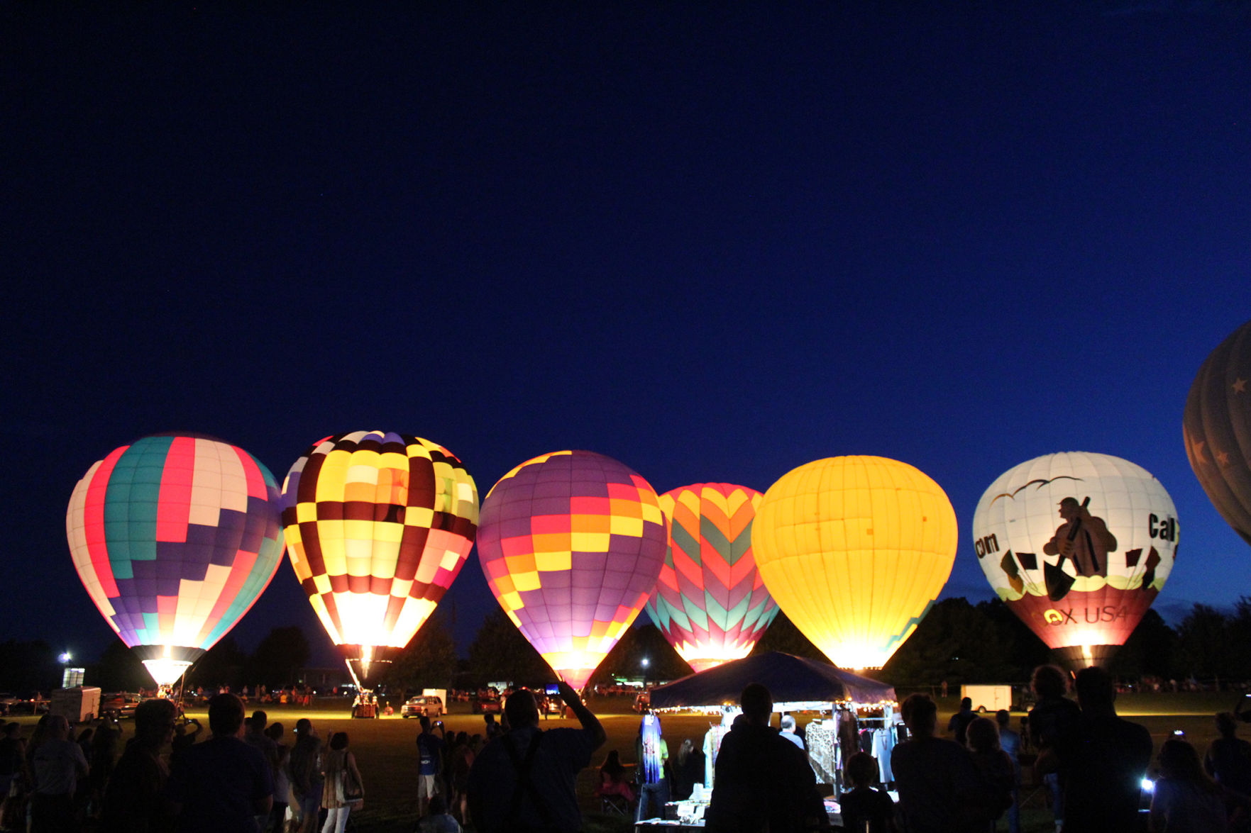 light balloons in sky