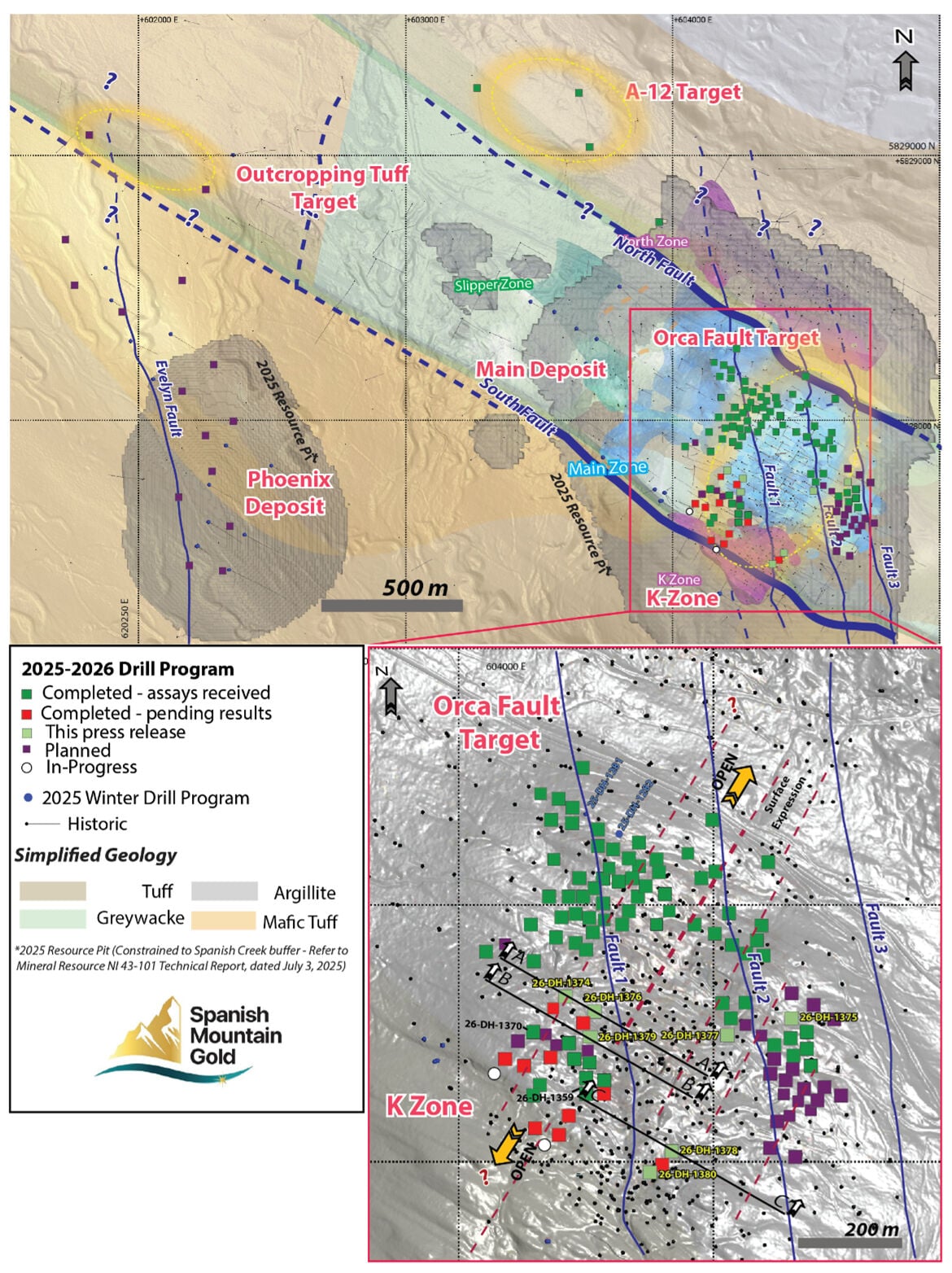 Spanish Mountain Gold Expands Orca Fault Mineralization