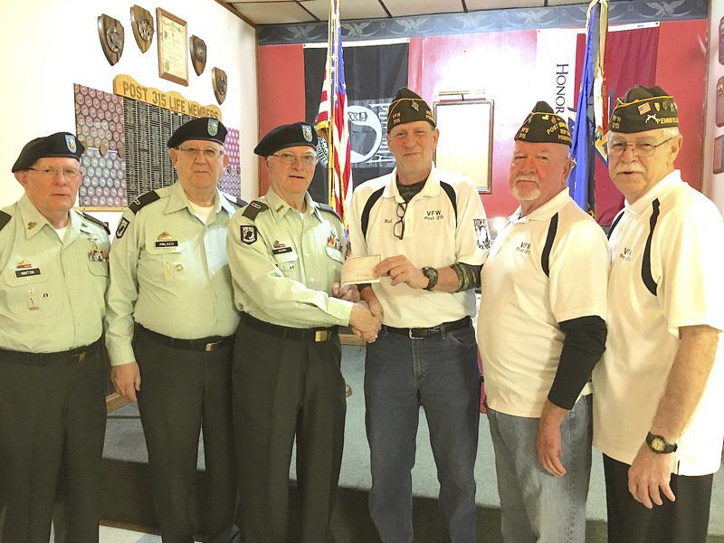 VFW Post 315 presents 3,000 check to New Castle Honor Guard