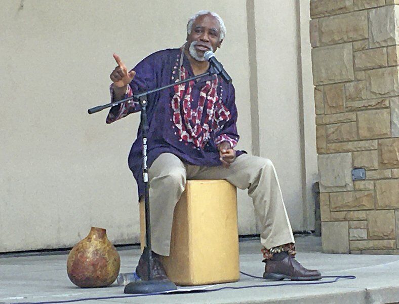 Storyteller challenges listens to follow his lead