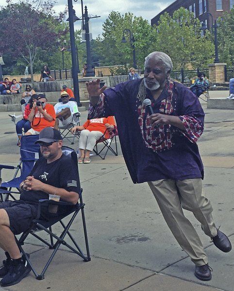Storyteller challenges listens to follow his lead