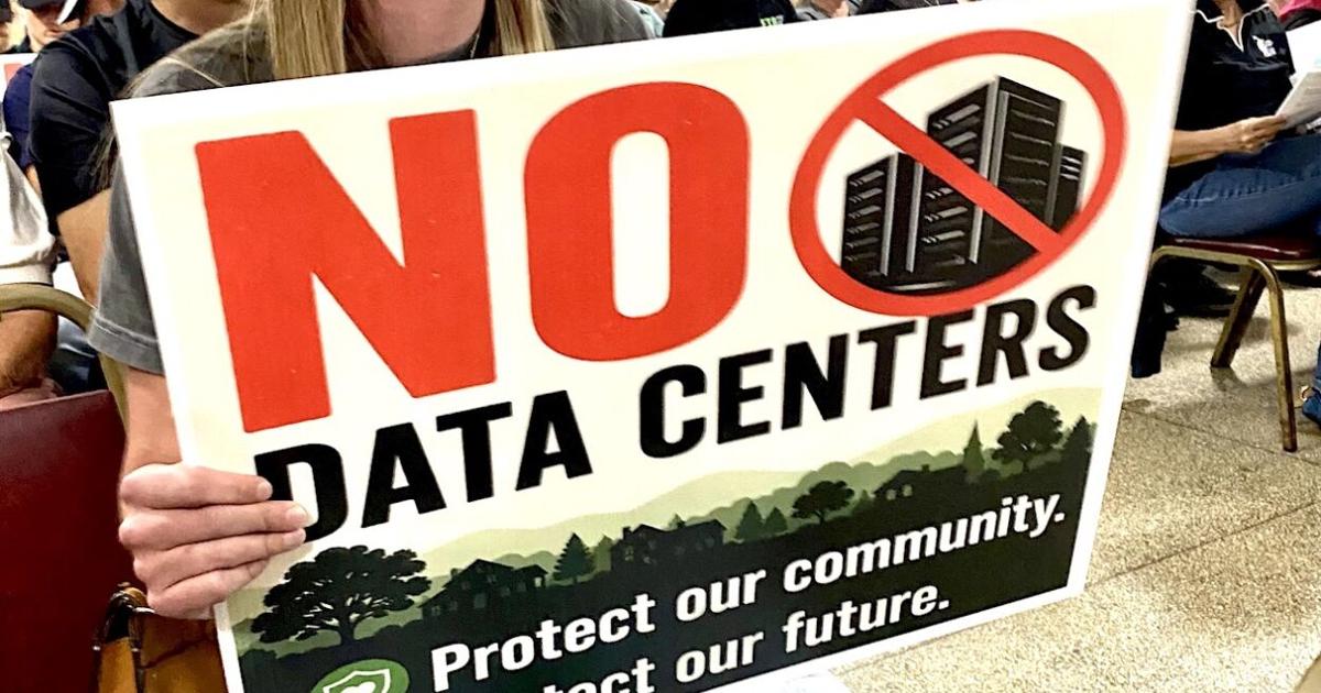 Loud protests disrupt data center presentation