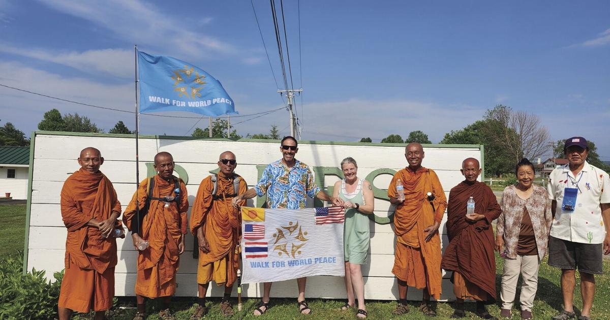 Buddhist monks walking for world peace visit Pines Motel | News ...