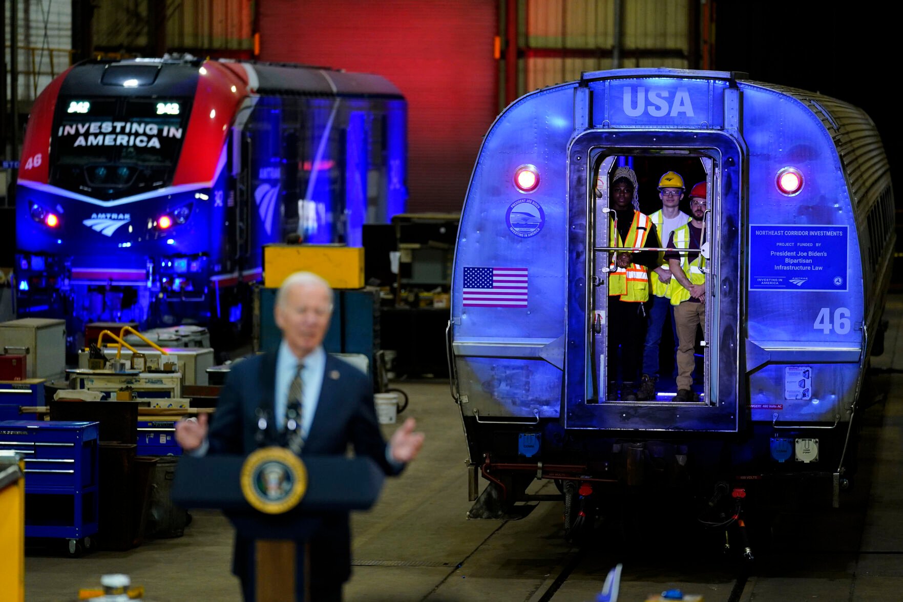 'Amtrak Joe' Biden Visits Bear To Promote $16 Billion For Passenger ...