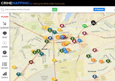 Newark Police Department reintroduces online crime map  News 