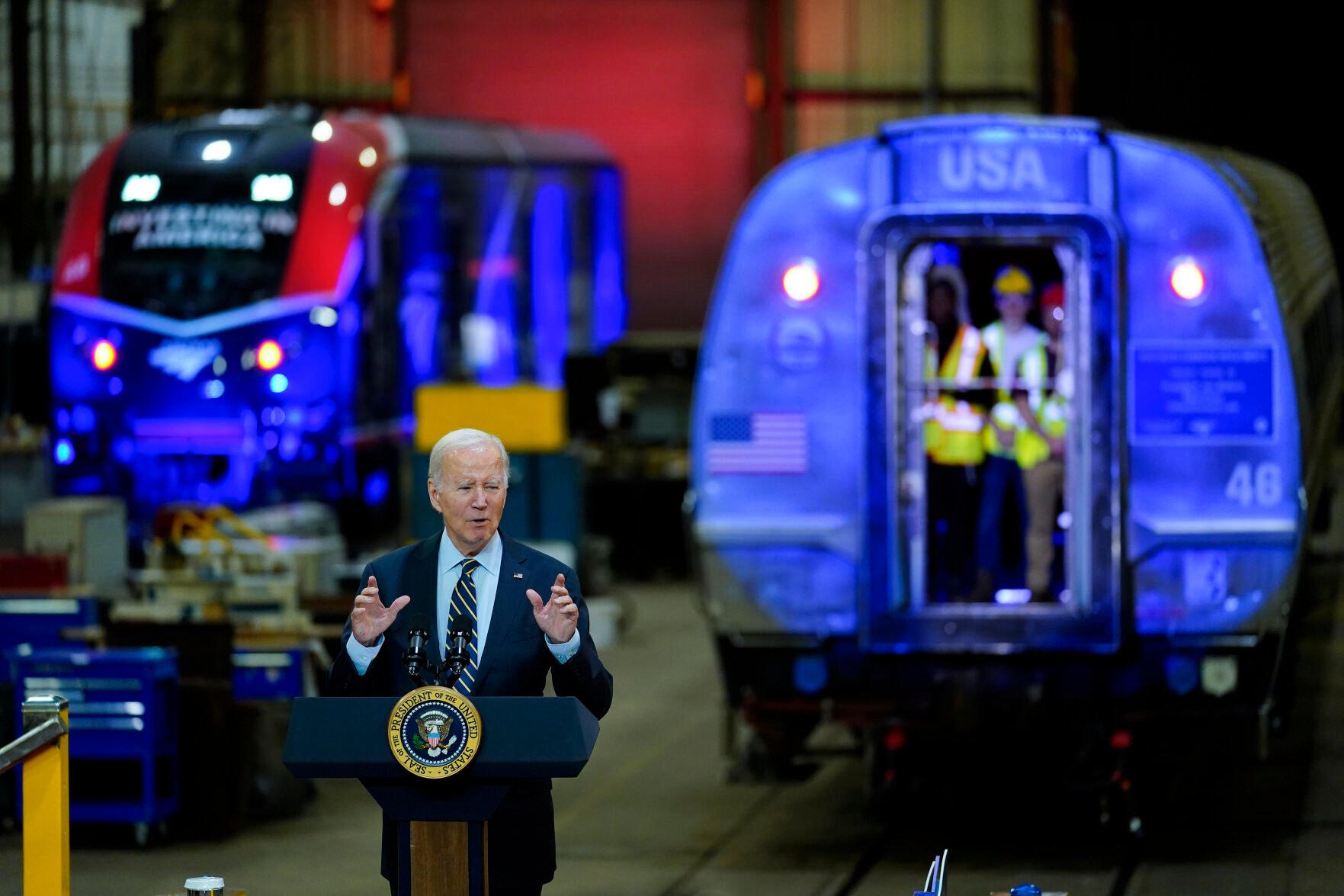 'Amtrak Joe' Biden Visits Bear To Promote $16 Billion For Passenger ...