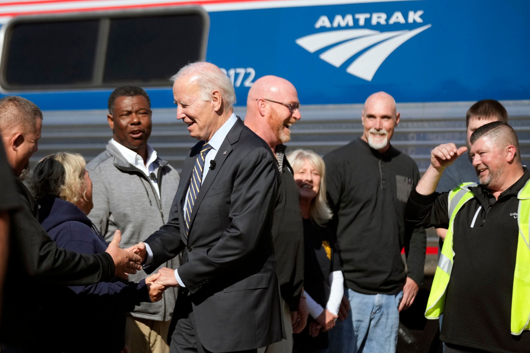 'Amtrak Joe' Biden Visits Bear To Promote $16 Billion For Passenger ...