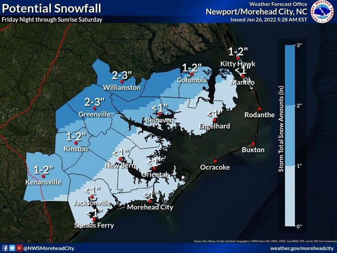 Another round of snow, winter weather expected in Craven County on