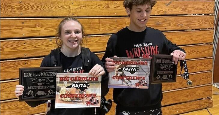 New Bern boys wrestling wins conference tournament