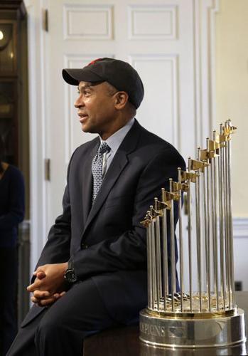 Red Sox World Series Trophies on Display in Salisbury