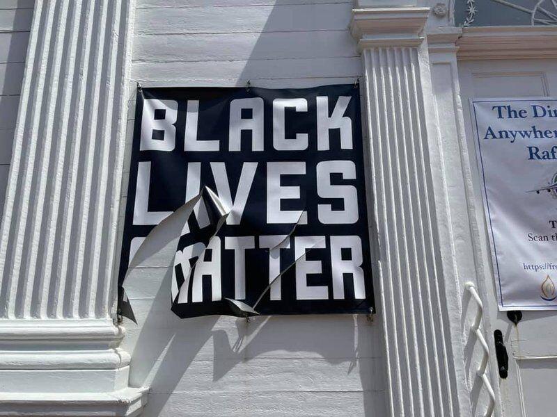 “Black Lives Matter” Sign Hanging Outside Massachusetts Church Vandalized