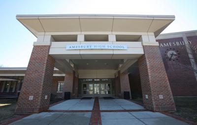 The entrance to Amesbury High School