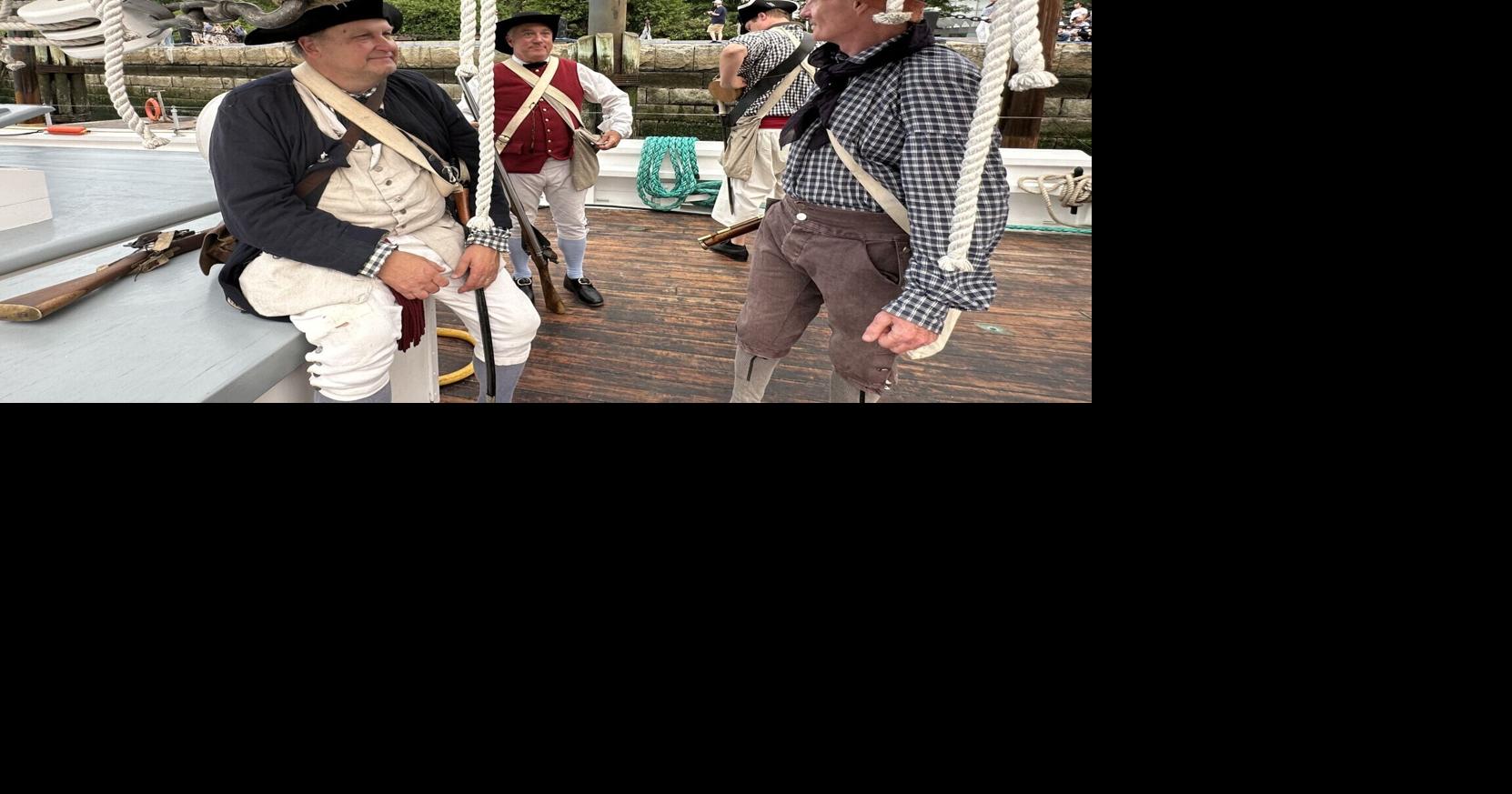Glover's Regiment boards schooner Adventure for Sail Boston 250
