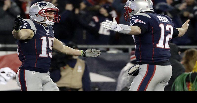 New England Patriots wide receiver Chris Hogan (15) celebrates a