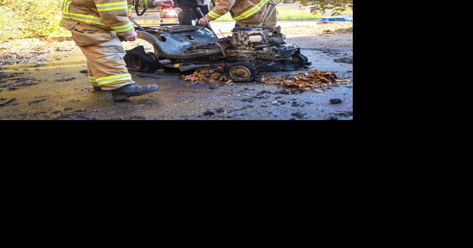 Lawn mower fire prompts quick response Photos