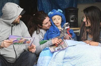 Family, friends show love for dying Hamilton boy — from a distance