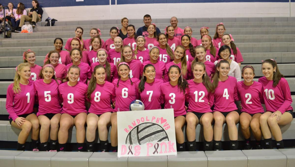 Randolph girls' volleyball teams support breast cancer awareness
