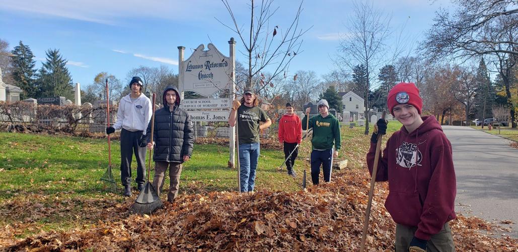 Lebanon Boy Scouts give back by cleaning up Lebanon Reformed Church grounds