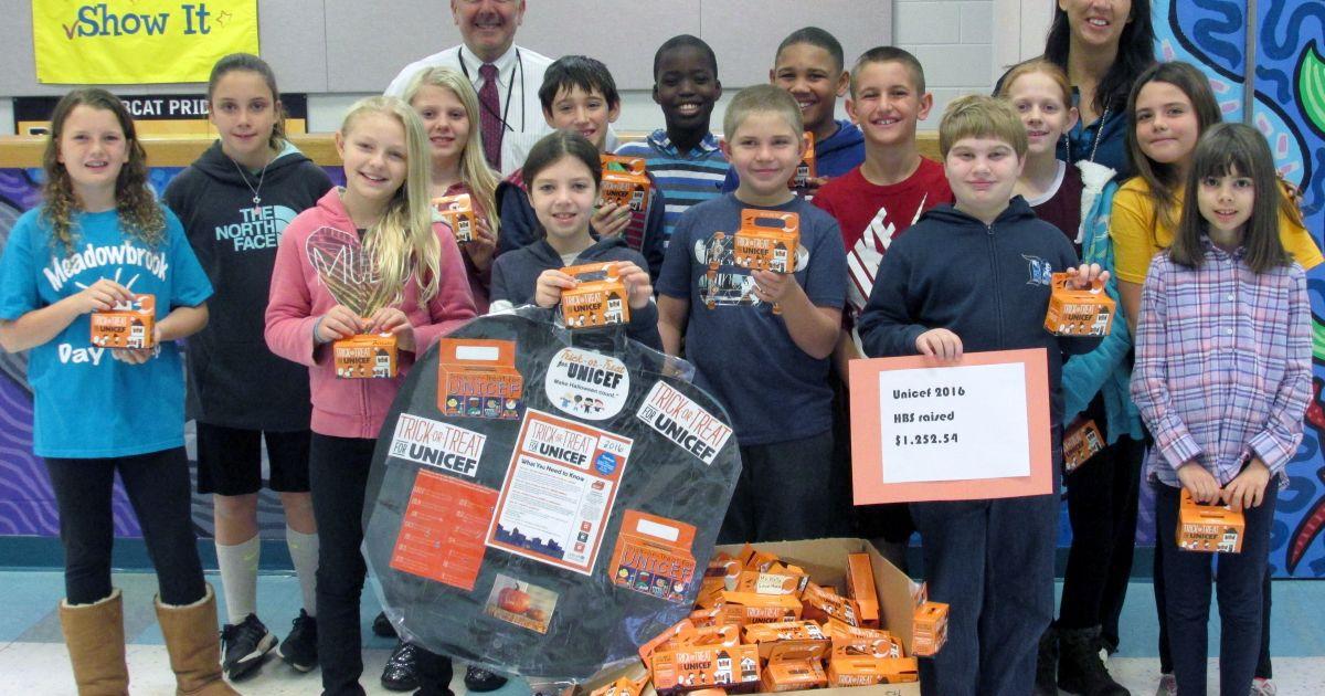 Holland Brook School students collect for UNICEF on Halloween