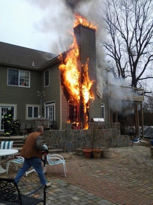 A Sign Of Winter Chimney Fire In Chester Township