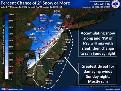 Accumulating snow, sleet in store for Sunday night into Monday