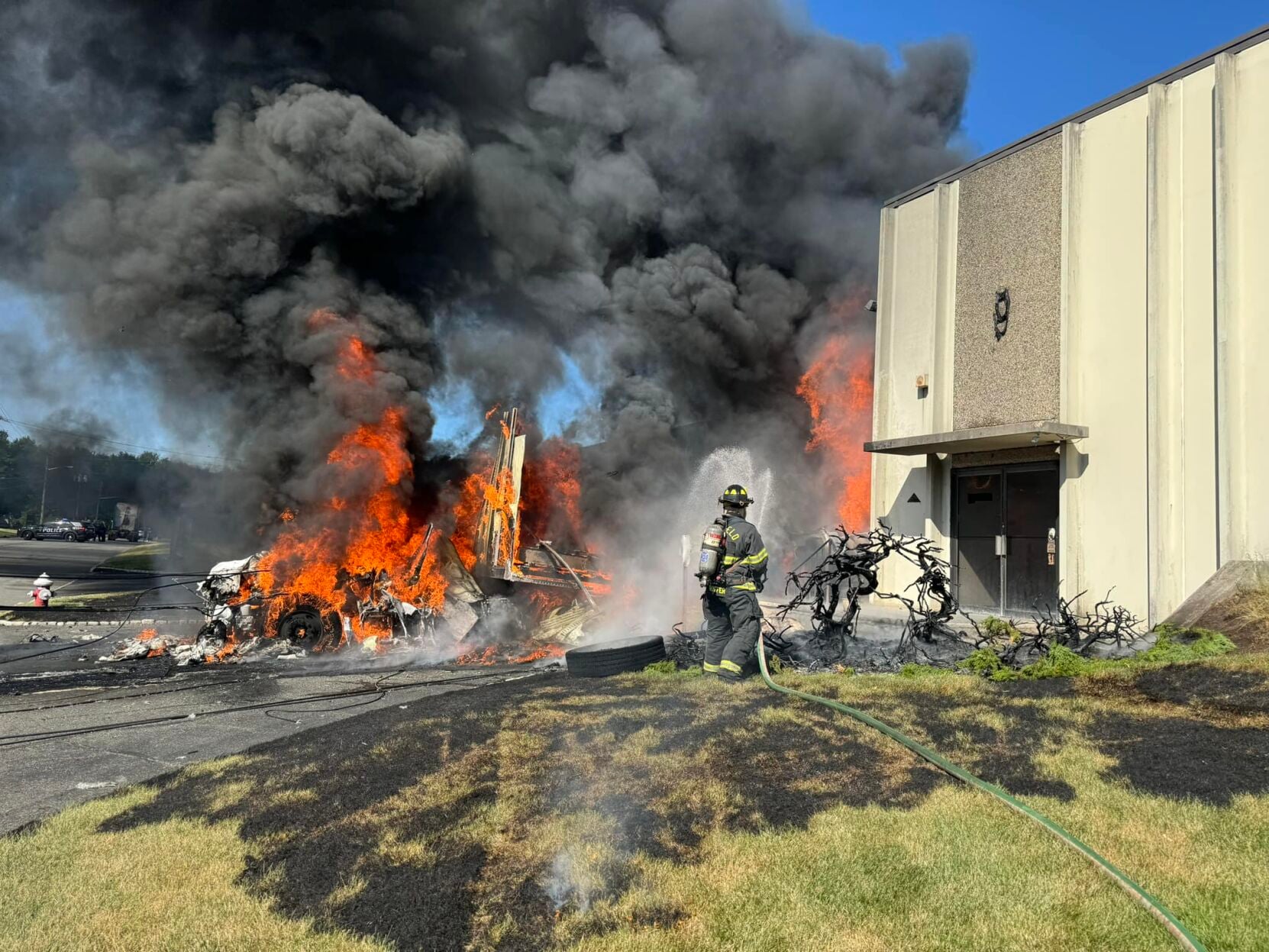 Tractor trailer catches fire on Stewart Place in Fairfield | News ...