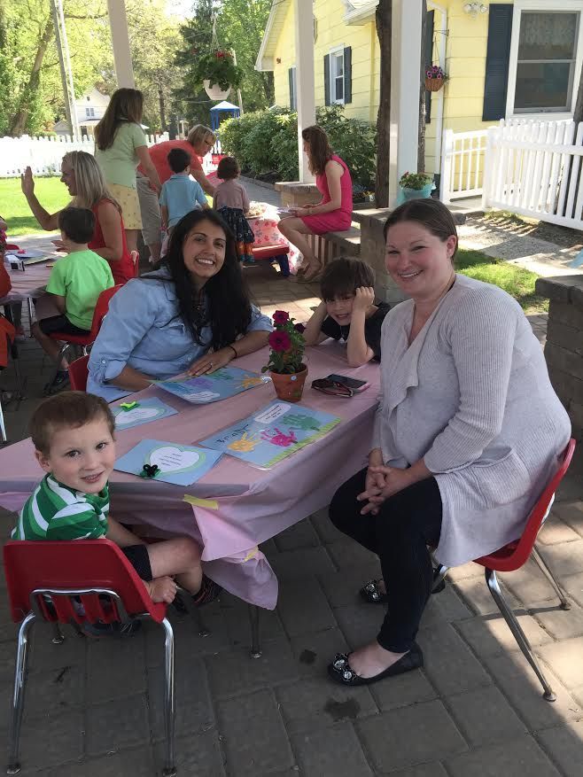 Mendham Co Op Nursery School Still Going Strong After 55 Years Clockwise From Bottom Brady Manfred Francesca Mullaney And Son Connor 5 Allison Enjoy The Mother S Day Tea At Mendham Cooperative Nursery