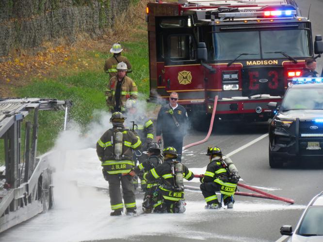 Car carrier catches fire on Route 24 in Madison | News | newjerseyhills.com