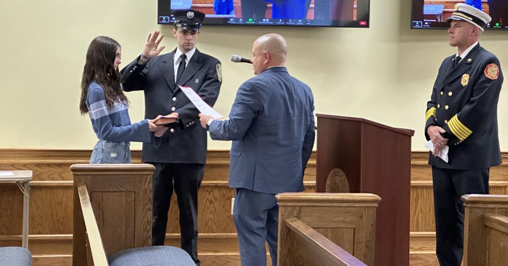 Volunteer firefighter sworn in to career ranks in Morris Township - Vimarsana News