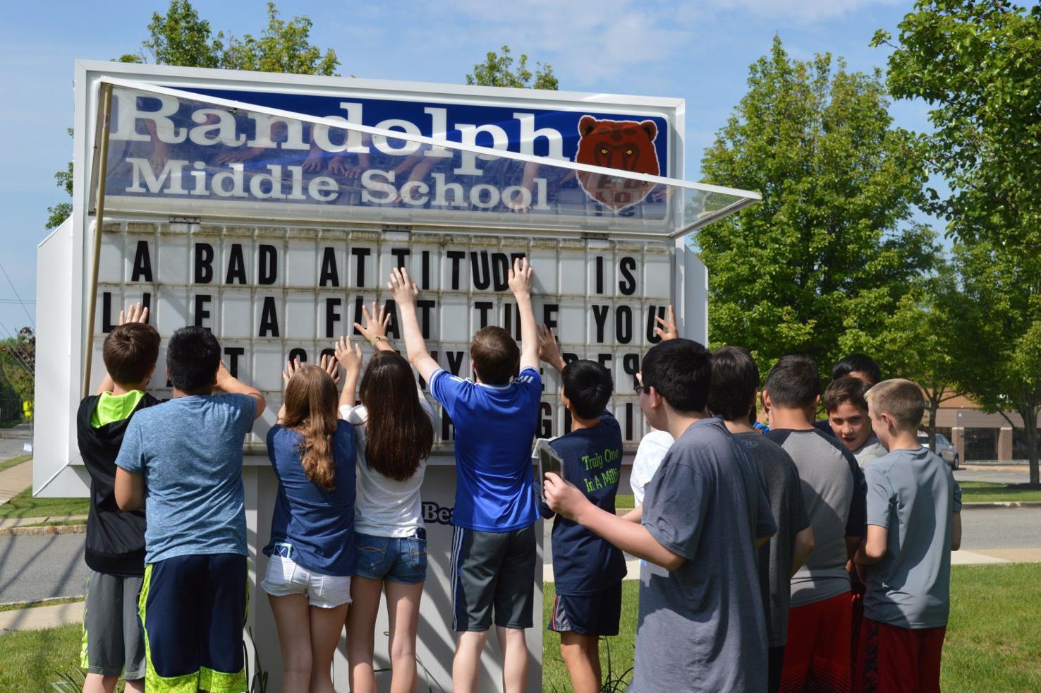 Randolph Middle School students allowed to change sign Randolph