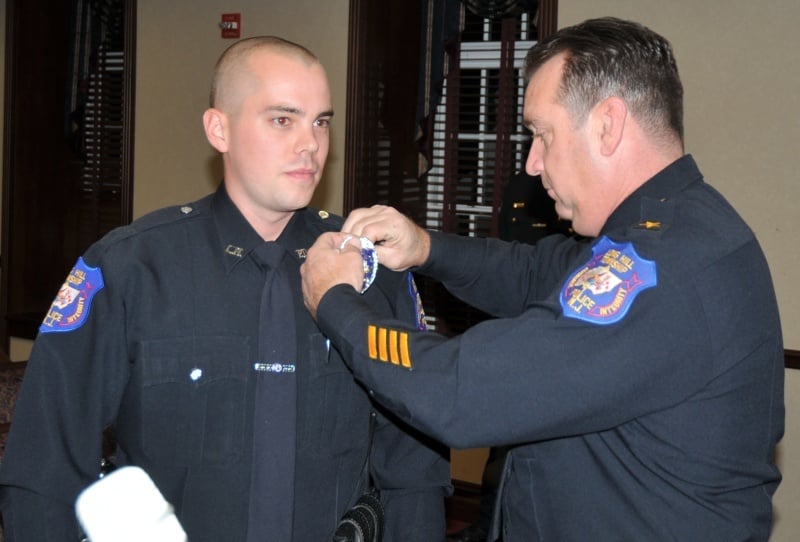 Long Hill Township swears in Police Officer John Roberts Echoes