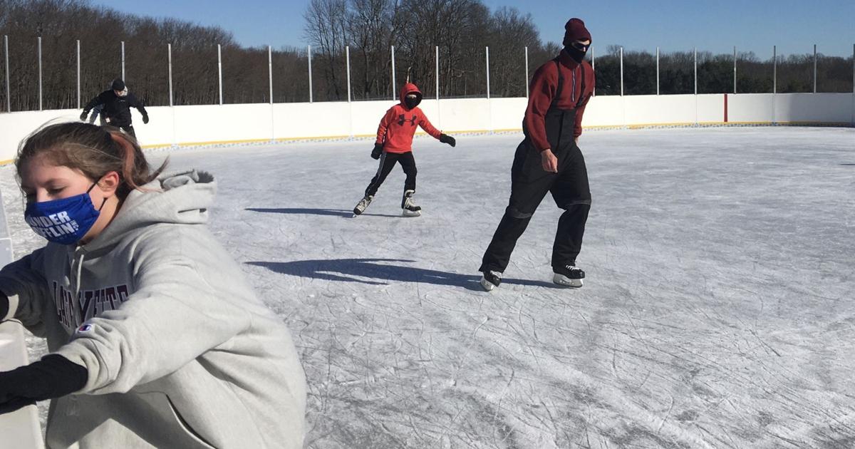 Harrison Park Rink Long Valley skaters take to the ice in Harrington Park outdoor rink ...