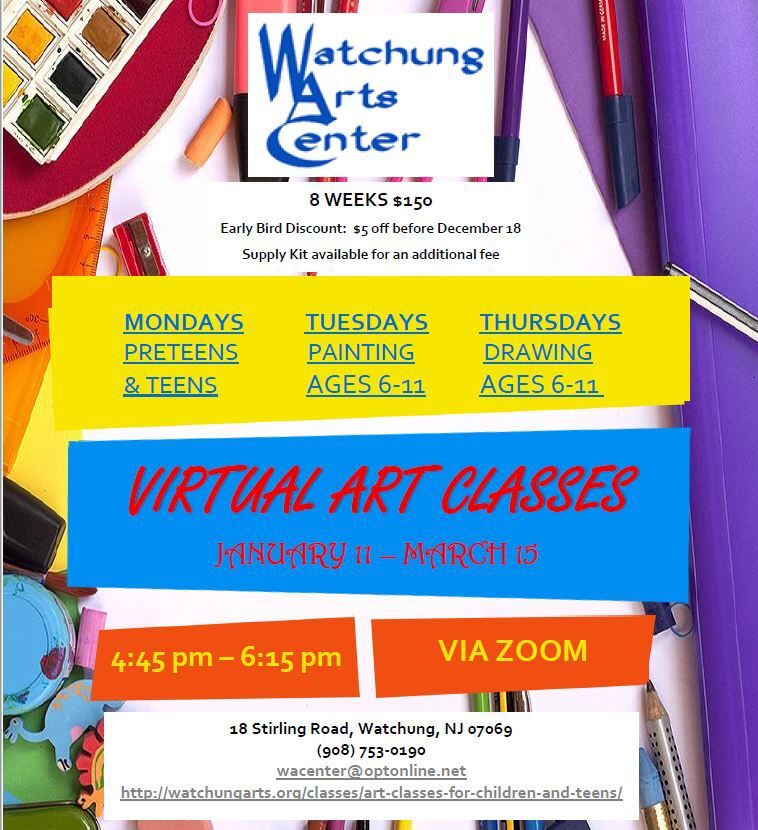Watchung Arts Center offers virtual art classes this winter - Vimarsana News